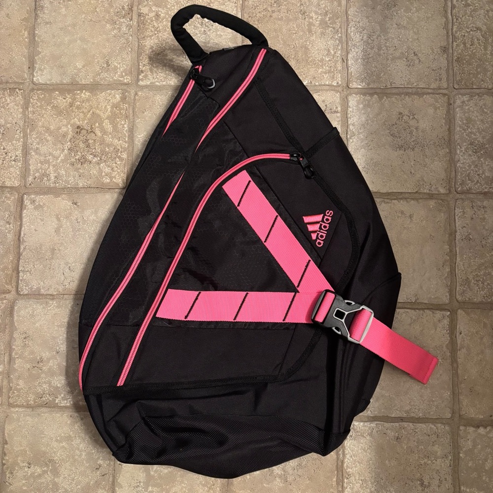 Adidas Black and Pink Crossbody Bag